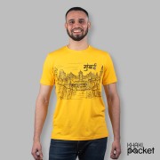 Mumbai Line Art T-Shirt-Yellow