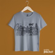 Mumbai Line Art T-Shirt-Grey